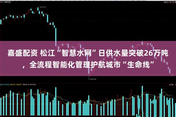 嘉盛配资 松江“智慧水网”日供水量突破26万吨，全流程智能化管理护航城市“生命线”