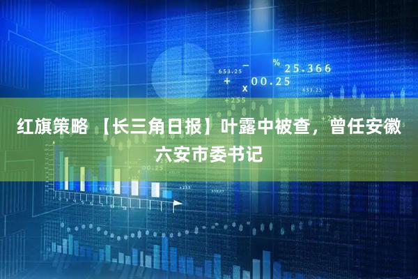 红旗策略 【长三角日报】叶露中被查，曾任安徽六安市委书记